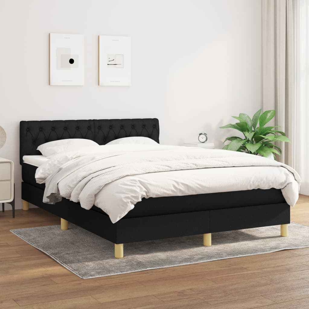 vidaXL Boxspring met matras stof donkerbruin 200x200 cm