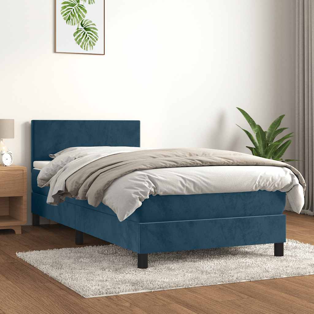vidaXL Boxspring met matras fluweel donkergrijs 140x200 cm