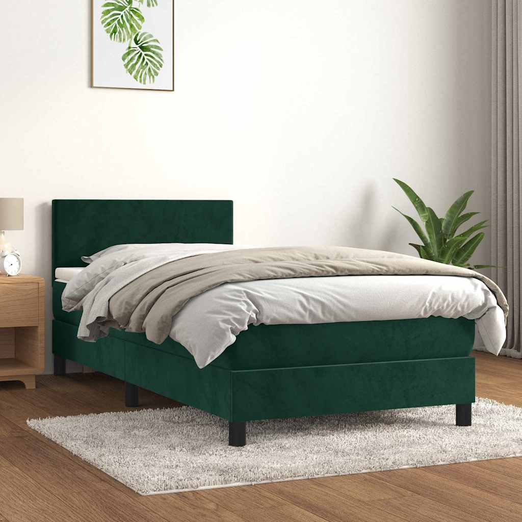 vidaXL Boxspring met matras fluweel donkergrijs 140x200 cm