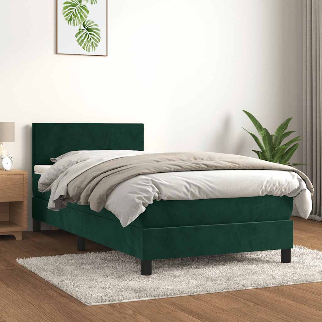vidaXL Boxspring met matras fluweel donkergrijs 140x200 cm