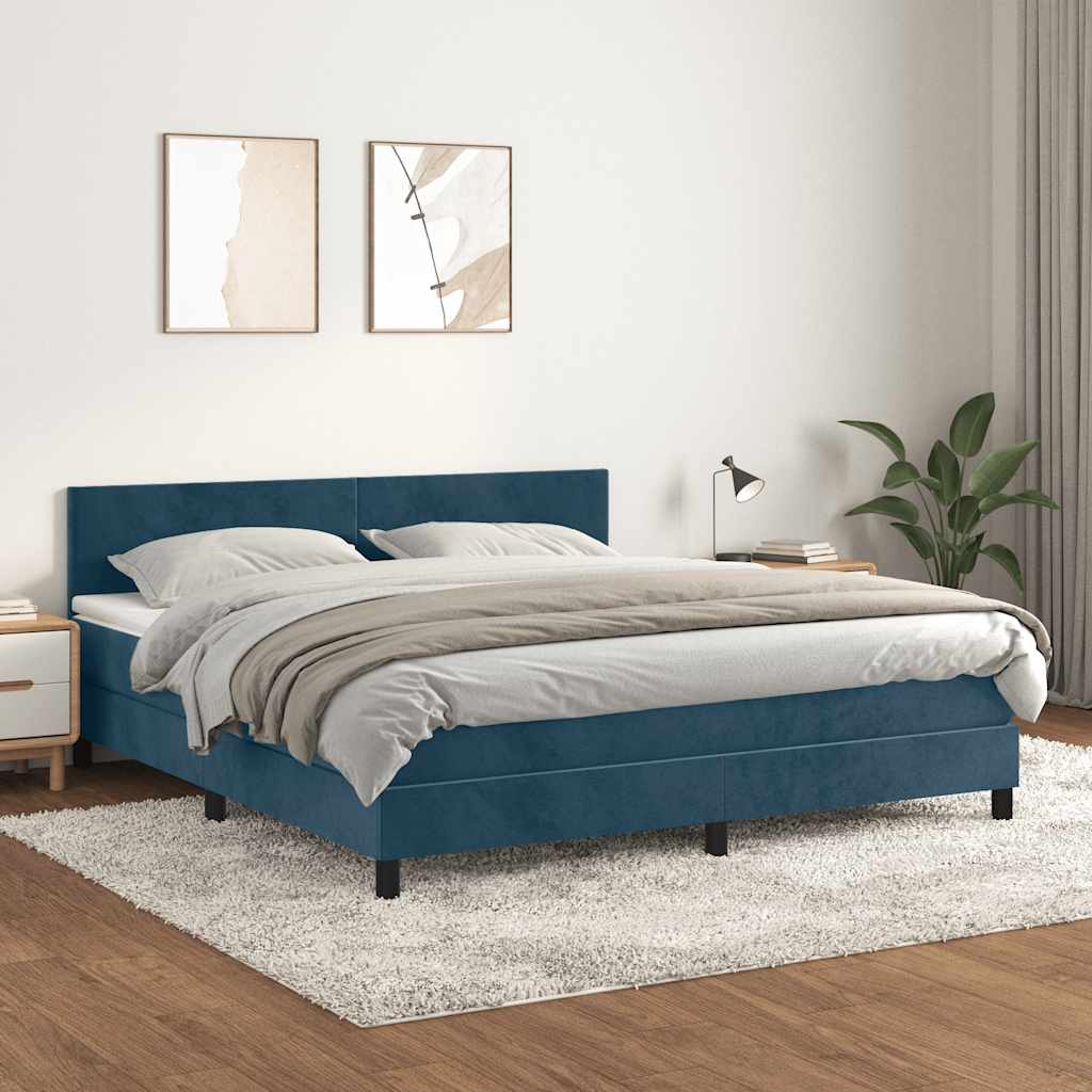 vidaXL Boxspring met matras fluweel donkergrijs 140x200 cm