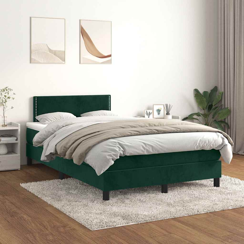 vidaXL Boxspring met matras fluweel donkergrijs 90x200 cm