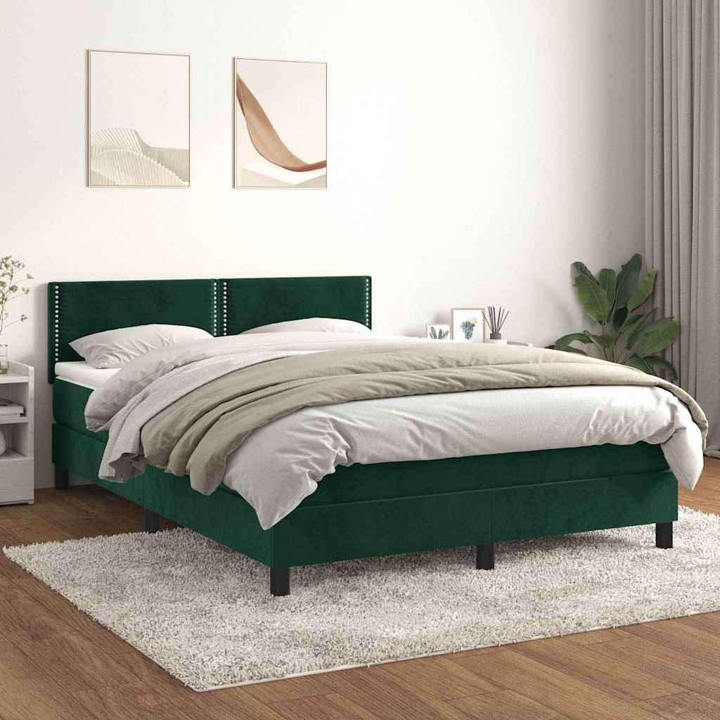 vidaXL Boxspring met matras fluweel donkergrijs 90x200 cm