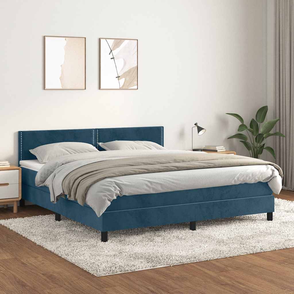 vidaXL Boxspring met matras fluweel donkergrijs 90x200 cm