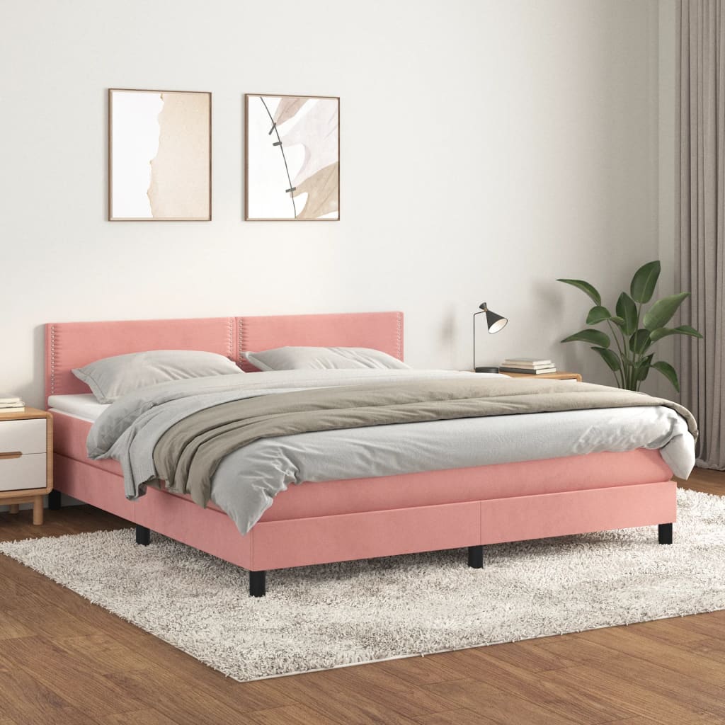 vidaXL Boxspring met matras fluweel donkergrijs 90x200 cm
