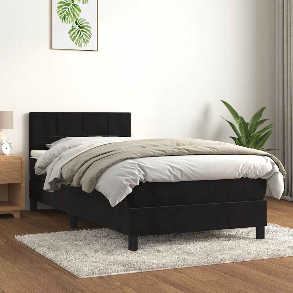 vidaXL Boxspring met matras fluweel donkergrijs 140x200 cm