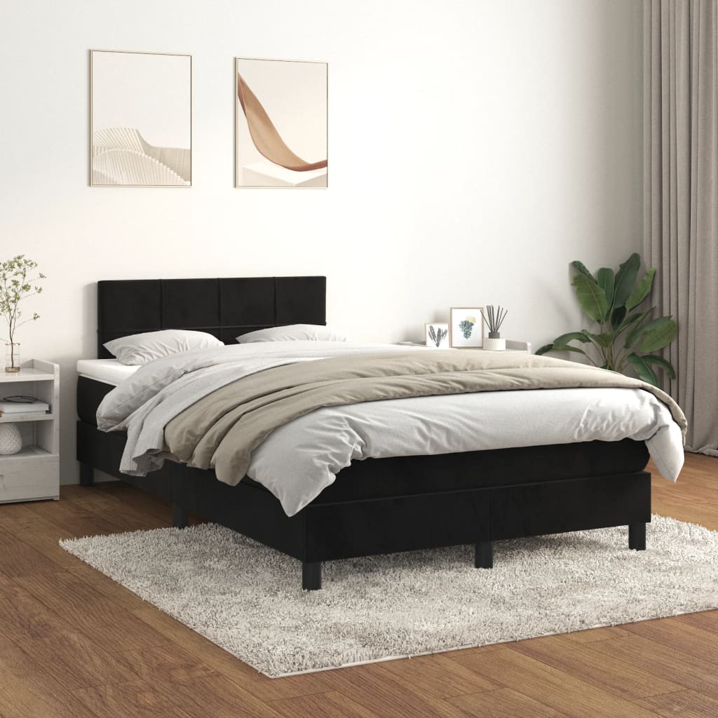 vidaXL Boxspring met matras fluweel donkergrijs 140x200 cm