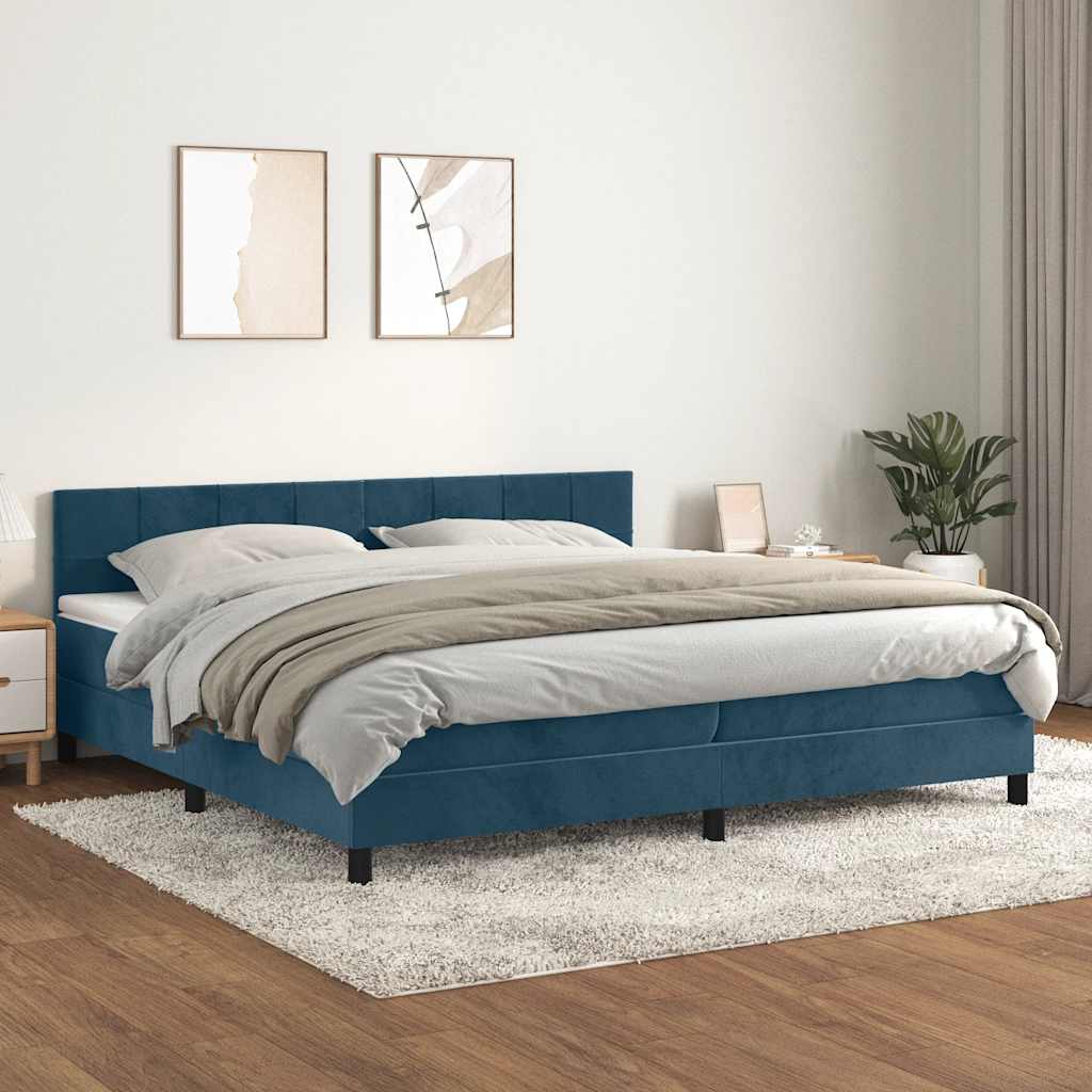 vidaXL Boxspring met matras fluweel donkergrijs 140x200 cm