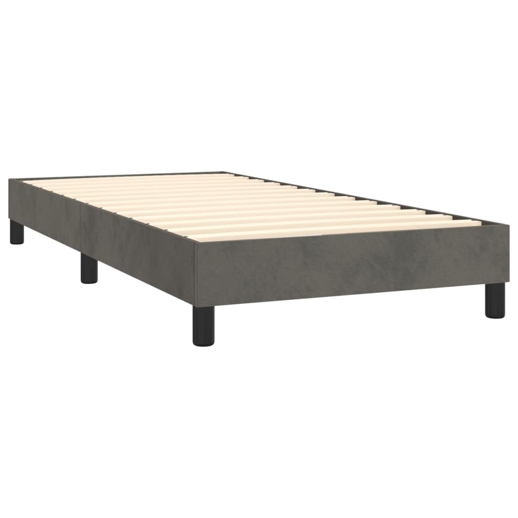 vidaXL Boxspring met matras fluweel donkergrijs 90x200 cm