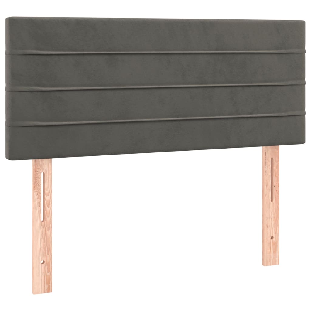 vidaXL Boxspring met matras fluweel donkergrijs 90x200 cm