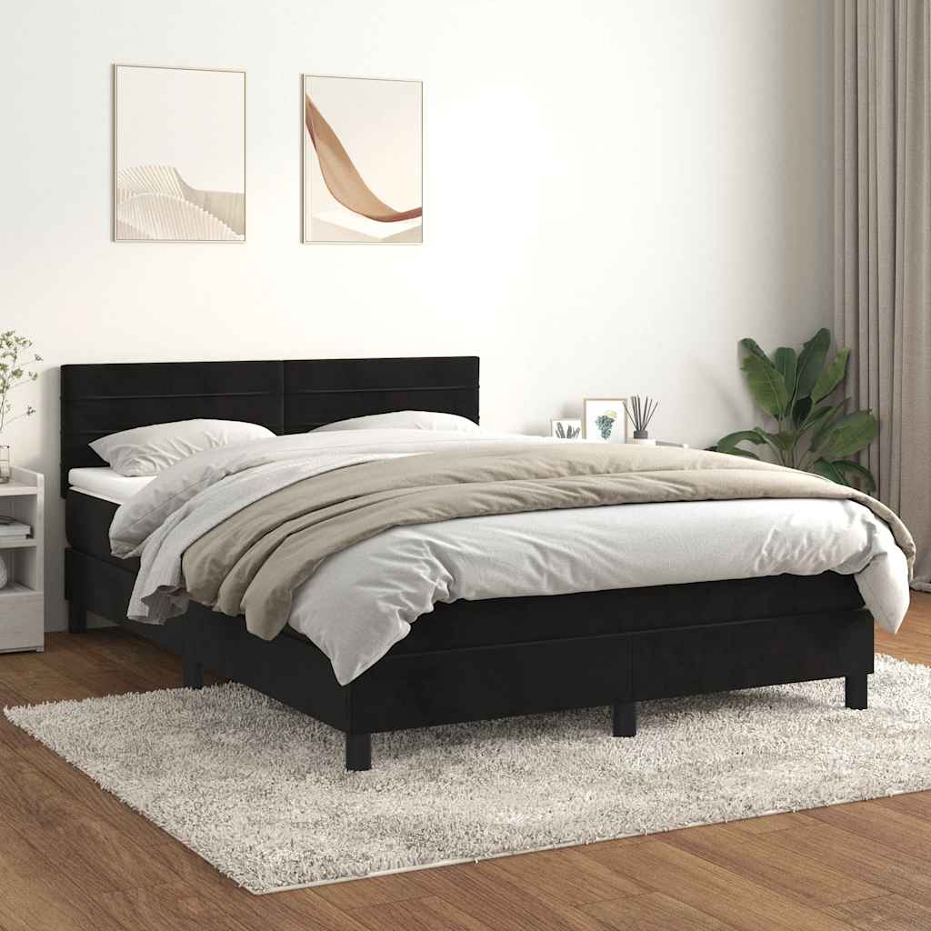 vidaXL Boxspring met matras fluweel donkergrijs 90x200 cm
