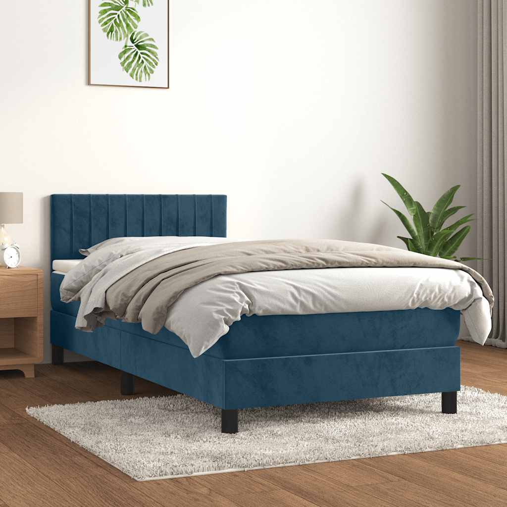 vidaXL Boxspring met matras fluweel donkergrijs 140x200 cm