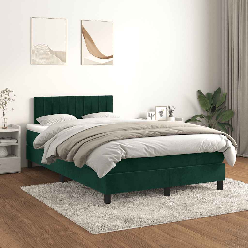 vidaXL Boxspring met matras fluweel donkergrijs 140x200 cm