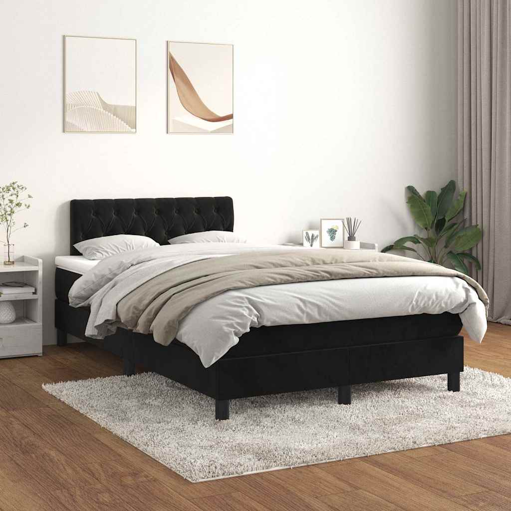 vidaXL Boxspring met matras fluweel donkergrijs 90x200 cm