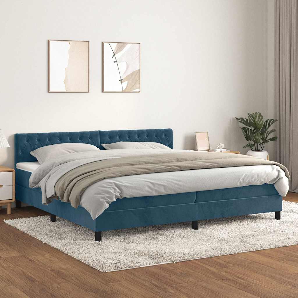 vidaXL Boxspring met matras fluweel donkergrijs 90x200 cm
