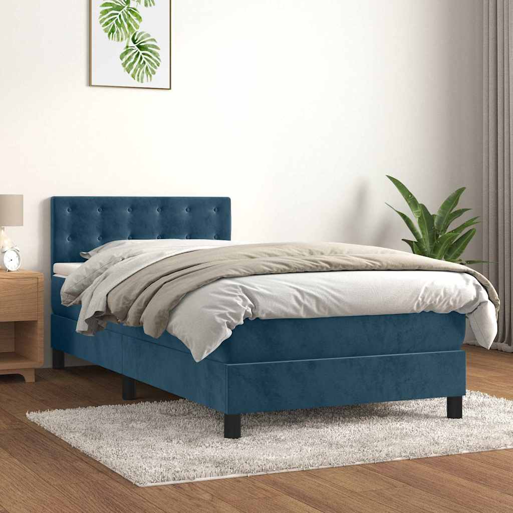 vidaXL Boxspring met matras fluweel donkergrijs 140x200 cm
