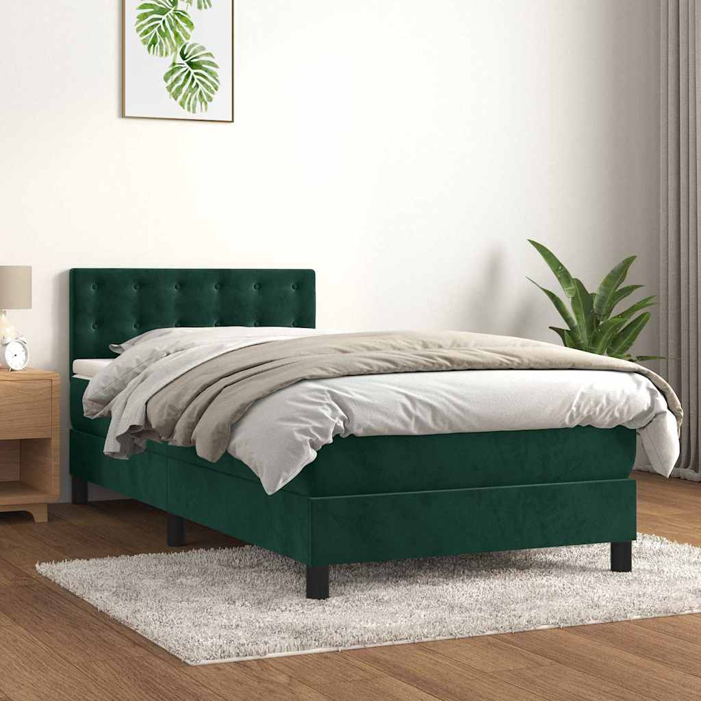 vidaXL Boxspring met matras fluweel donkergrijs 140x200 cm