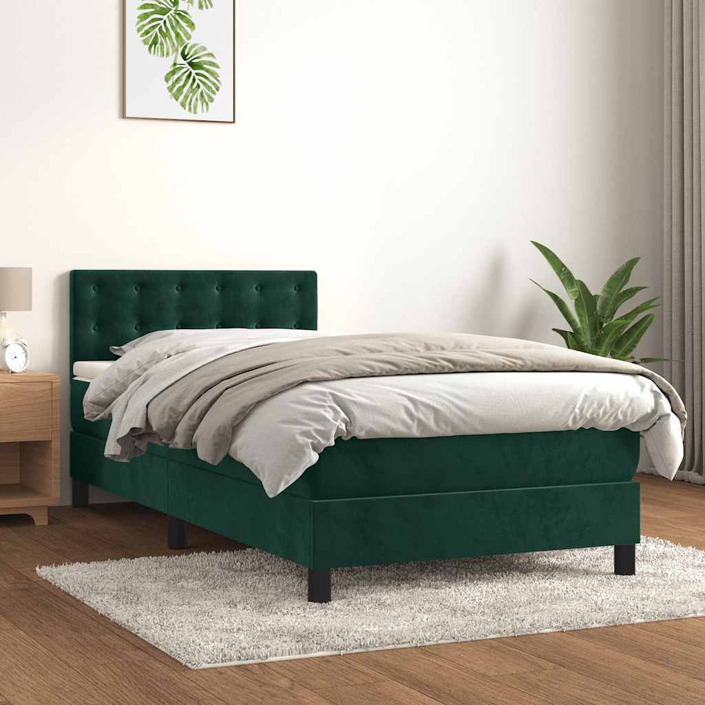 vidaXL Boxspring met matras fluweel donkergrijs 140x200 cm