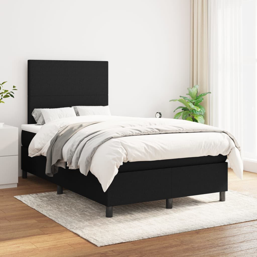 vidaXL Boxspring met matras stof lichtgrijs 200x200 cm
