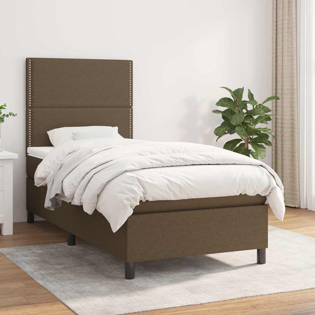 vidaXL Boxspring met matras stof lichtgrijs 200x200 cm