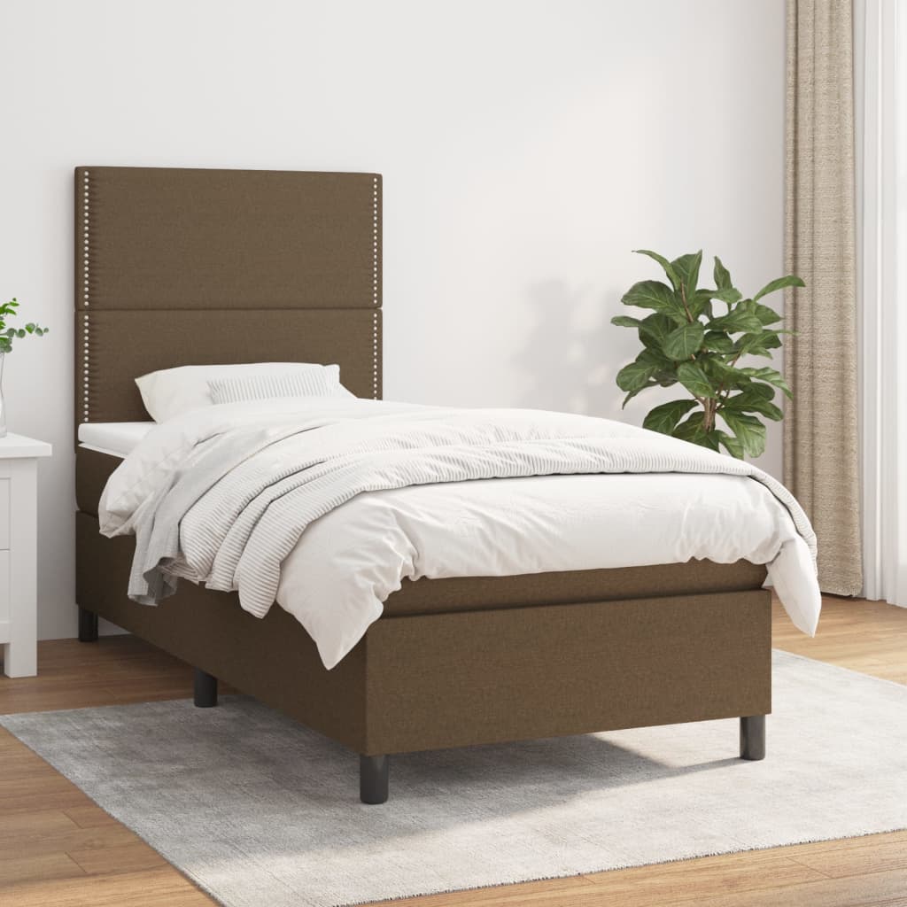 vidaXL Boxspring met matras stof lichtgrijs 200x200 cm