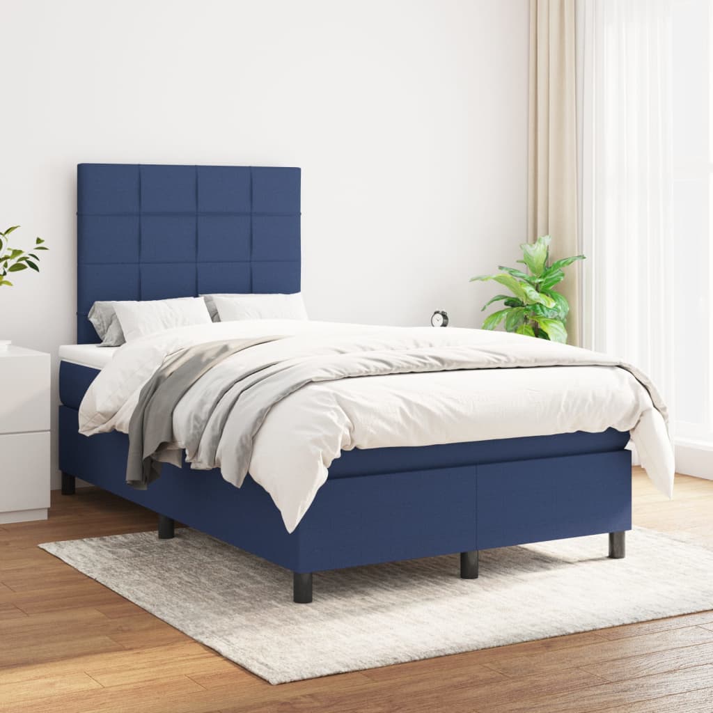 vidaXL Boxspring met matras stof lichtgrijs 200x200 cm