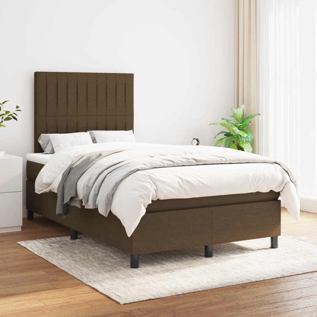 vidaXL Boxspring met matras stof lichtgrijs 200x200 cm