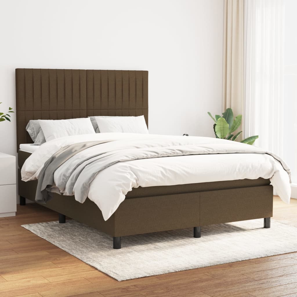 vidaXL Boxspring met matras stof lichtgrijs 200x200 cm