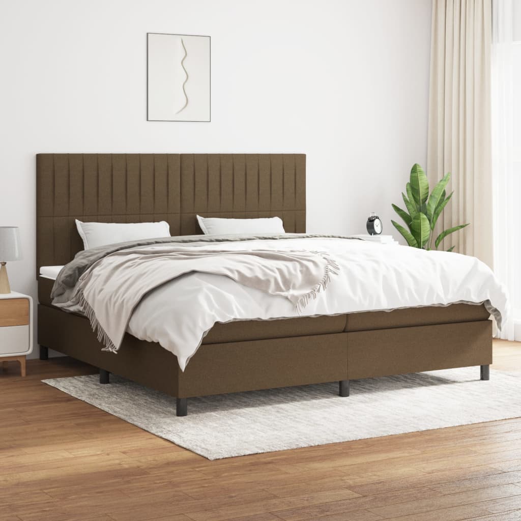 vidaXL Boxspring met matras stof lichtgrijs 200x200 cm
