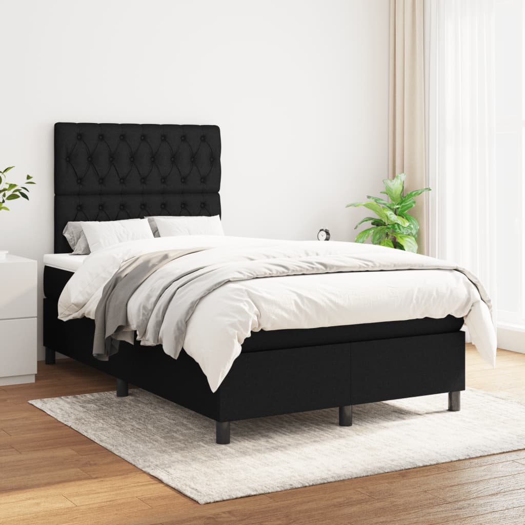 vidaXL Boxspring met matras stof lichtgrijs 200x200 cm