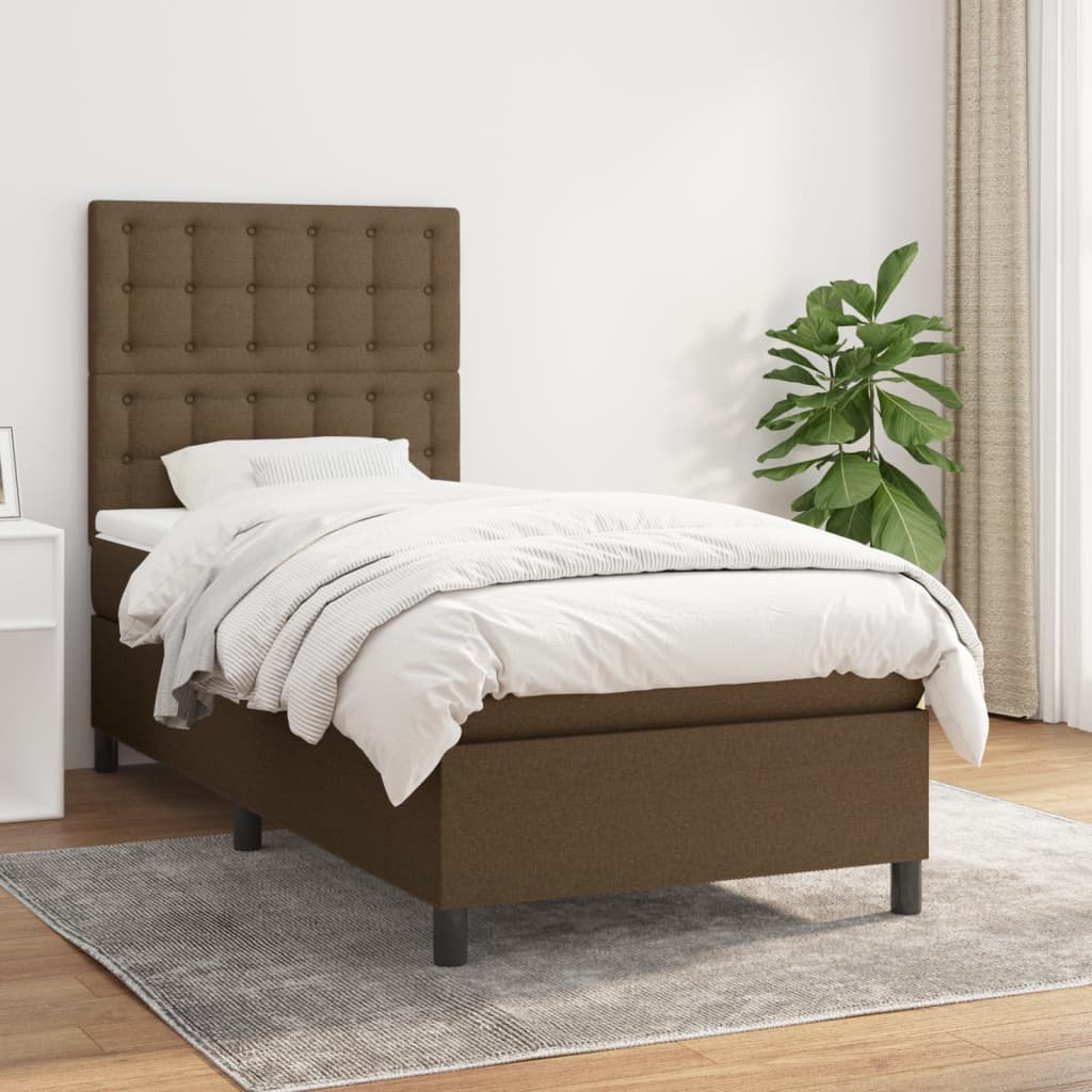 vidaXL Boxspring met matras stof lichtgrijs 200x200 cm