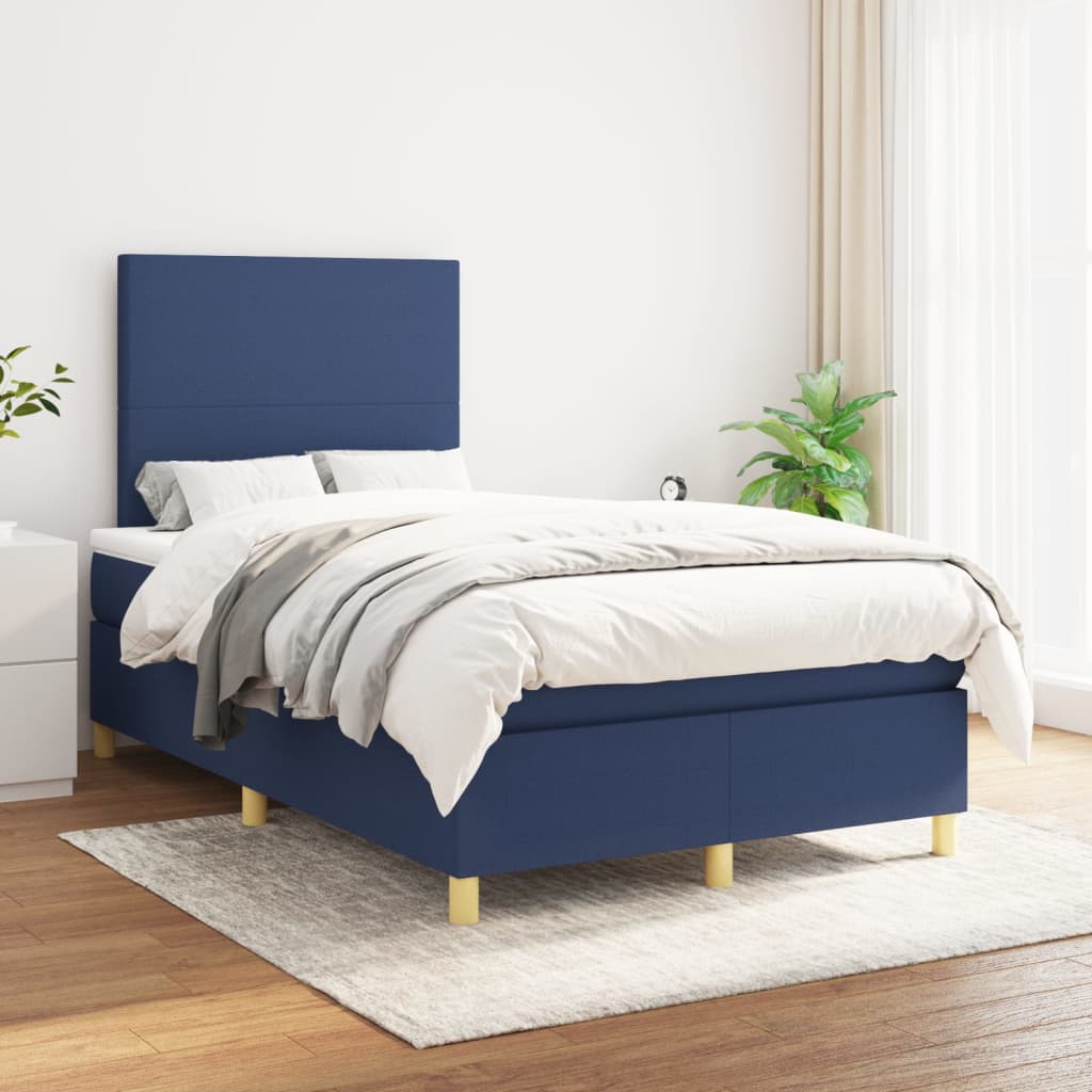 vidaXL Boxspring met matras stof donkerbruin 100x200 cm