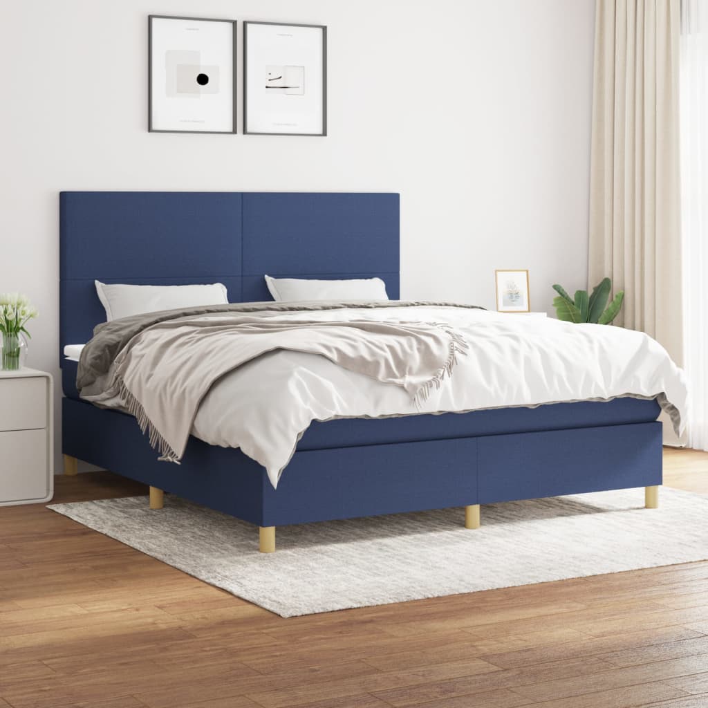 vidaXL Boxspring met matras stof donkerbruin 100x200 cm