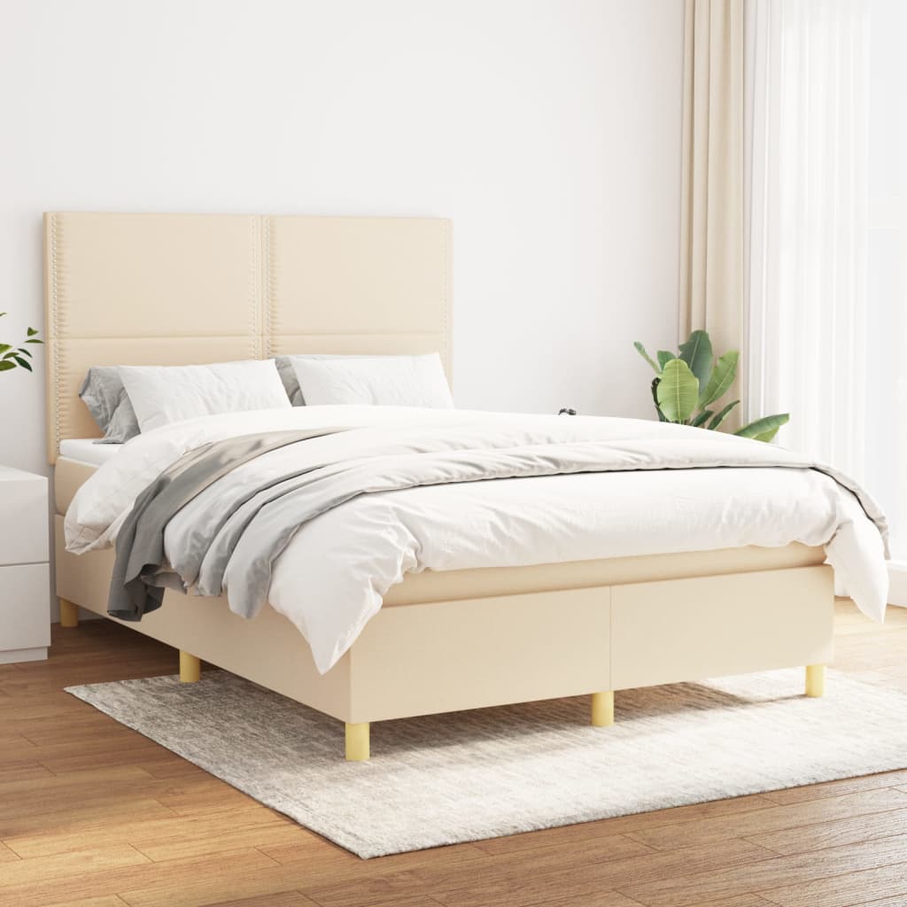 vidaXL Boxspring met matras stof donkerbruin 100x200 cm