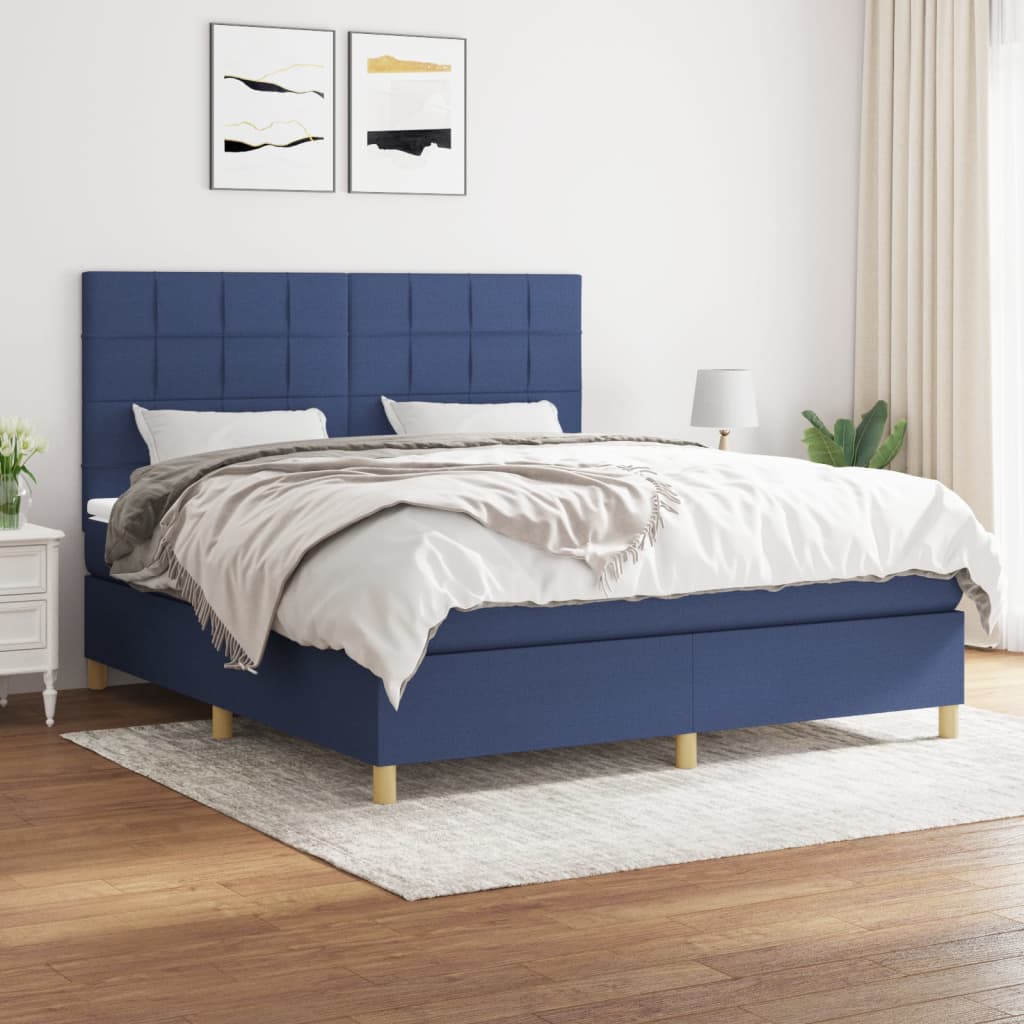 vidaXL Boxspring met matras stof donkerbruin 100x200 cm