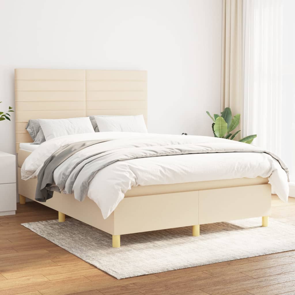 vidaXL Boxspring met matras stof donkerbruin 100x200 cm