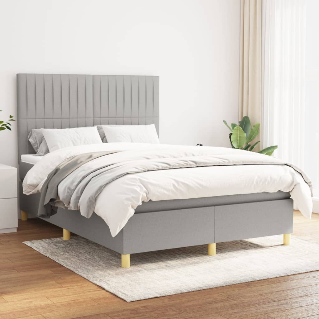 vidaXL Boxspring met matras stof donkerbruin 100x200 cm