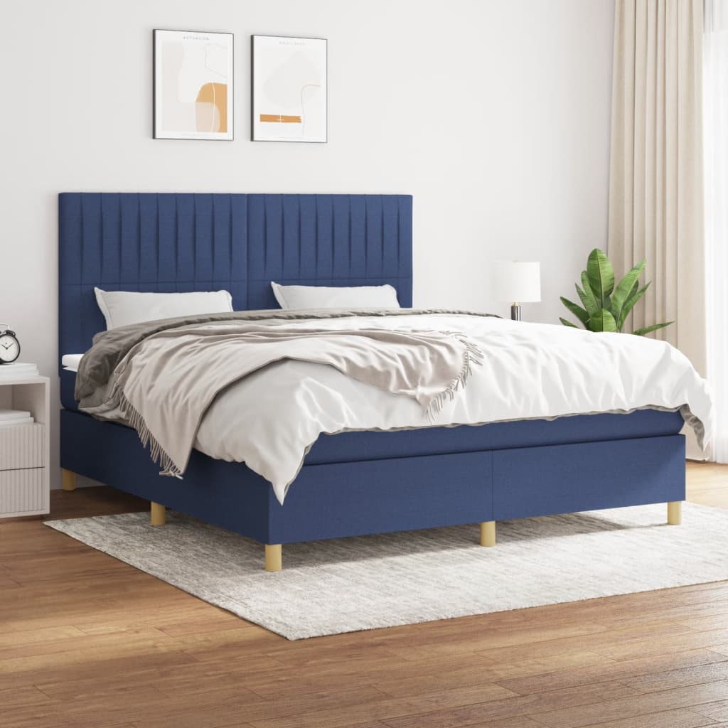 vidaXL Boxspring met matras stof donkerbruin 100x200 cm