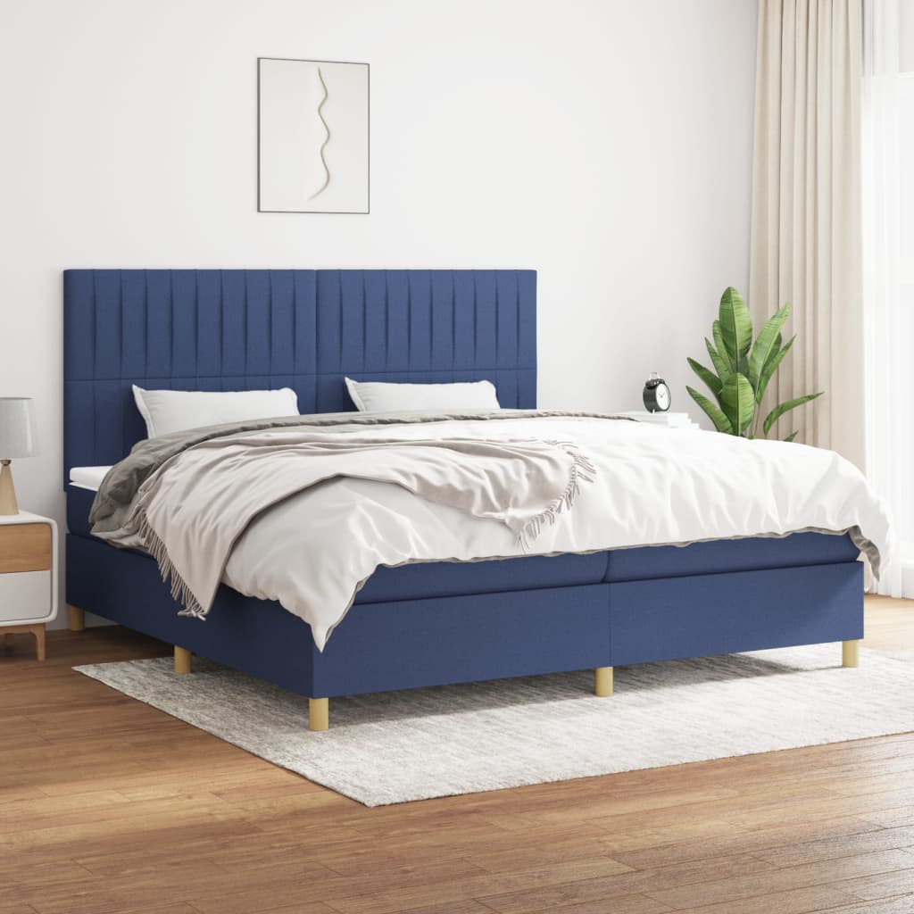 vidaXL Boxspring met matras stof donkerbruin 100x200 cm