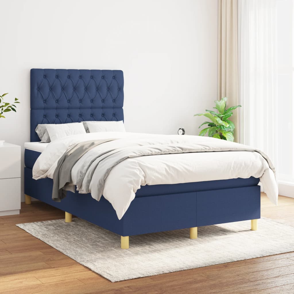 vidaXL Boxspring met matras stof donkerbruin 100x200 cm
