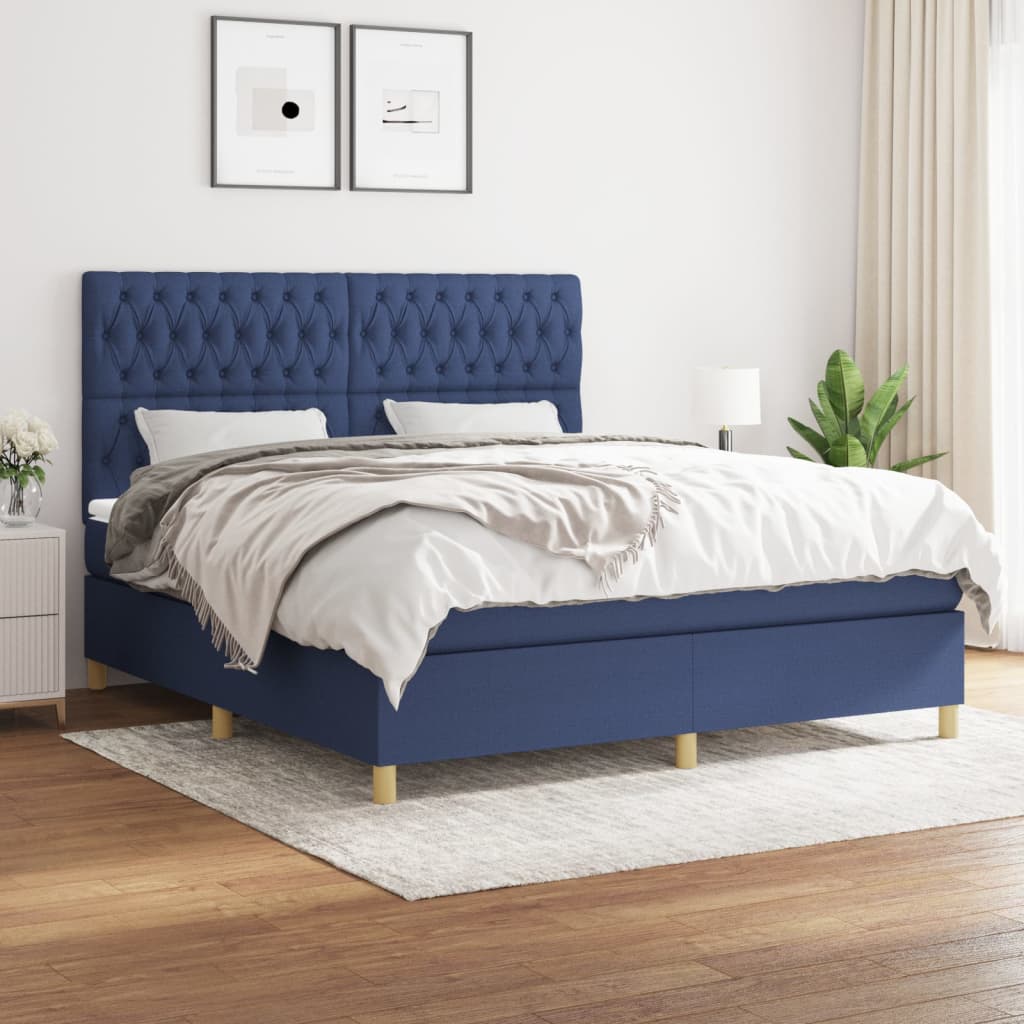 vidaXL Boxspring met matras stof donkerbruin 100x200 cm