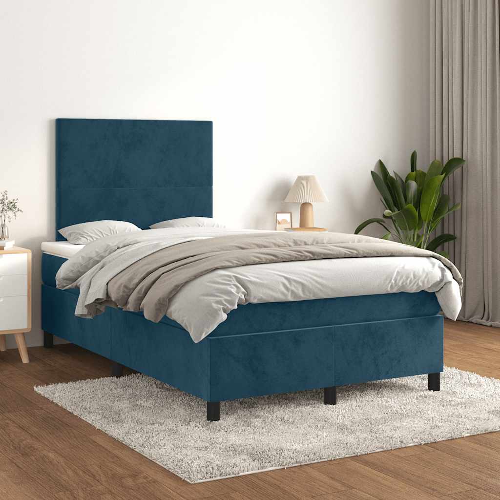 vidaXL Boxspring met matras fluweel lichtgrijs 120x200 cm
