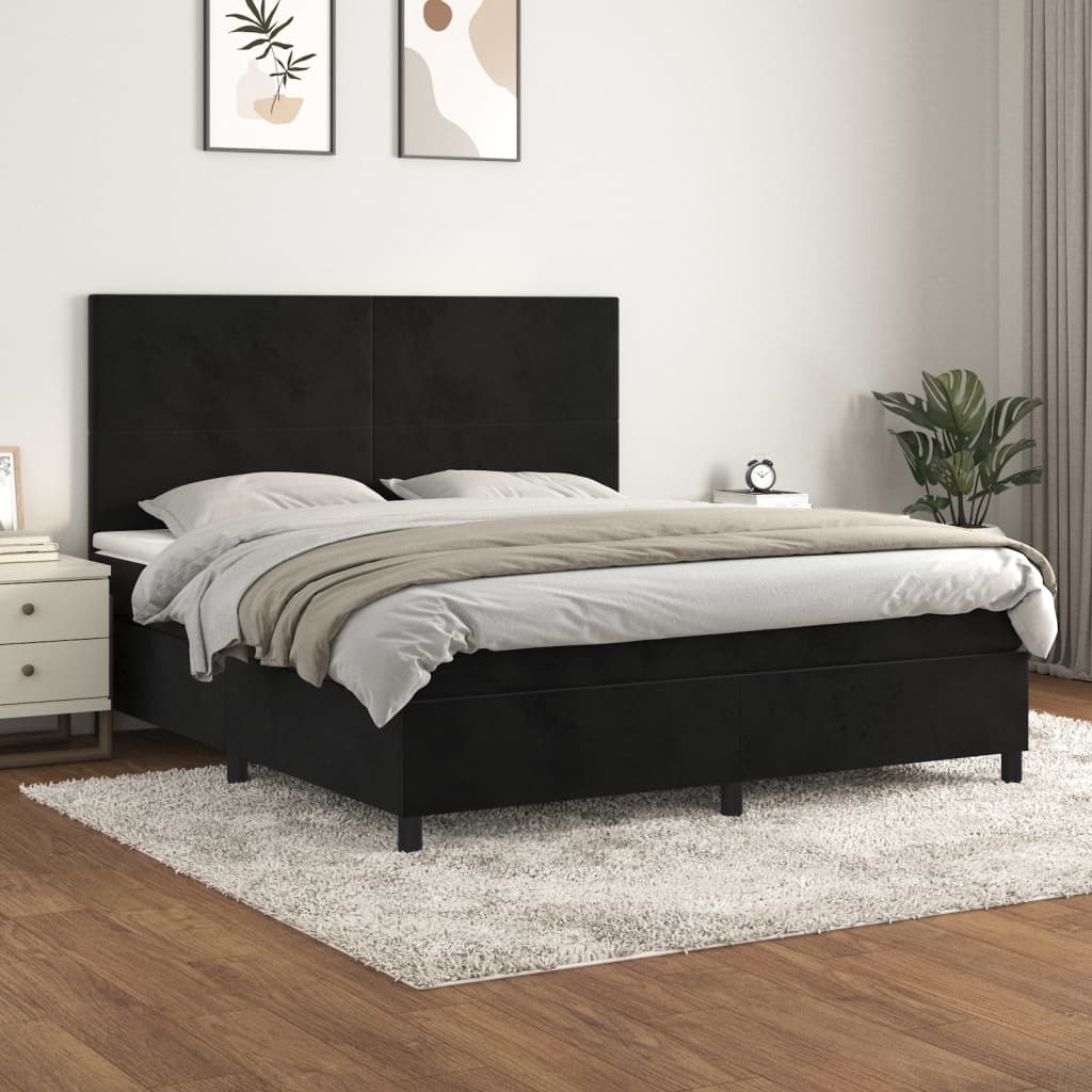 vidaXL Boxspring met matras fluweel lichtgrijs 120x200 cm