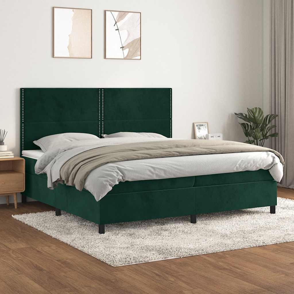 vidaXL Boxspring met matras fluweel lichtgrijs 120x200 cm