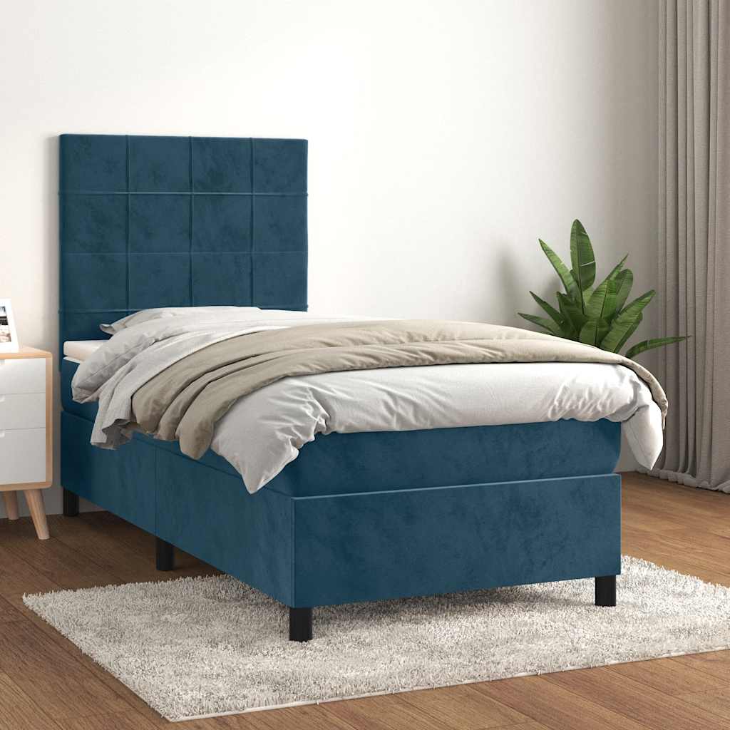 vidaXL Boxspring met matras fluweel lichtgrijs 120x200 cm