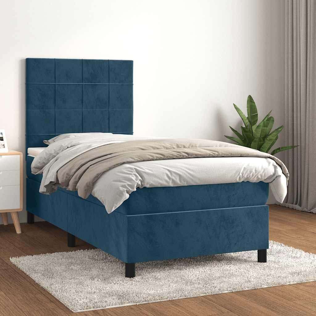 vidaXL Boxspring met matras fluweel lichtgrijs 120x200 cm
