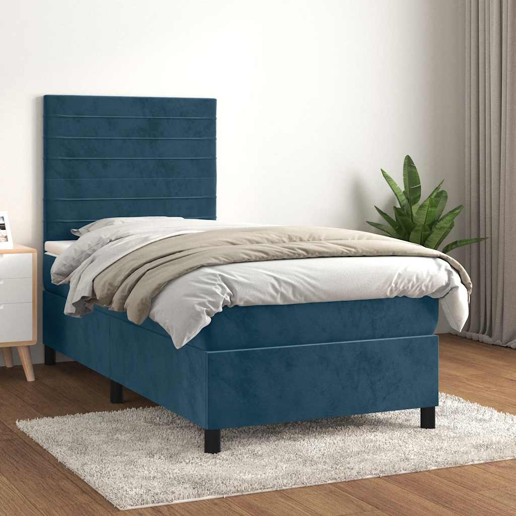 vidaXL Boxspring met matras fluweel lichtgrijs 120x200 cm