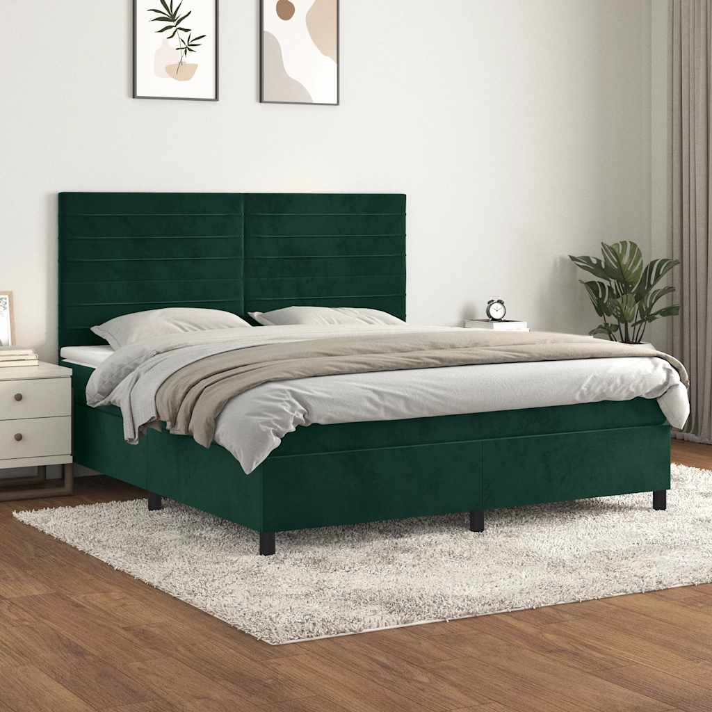 vidaXL Boxspring met matras fluweel lichtgrijs 120x200 cm