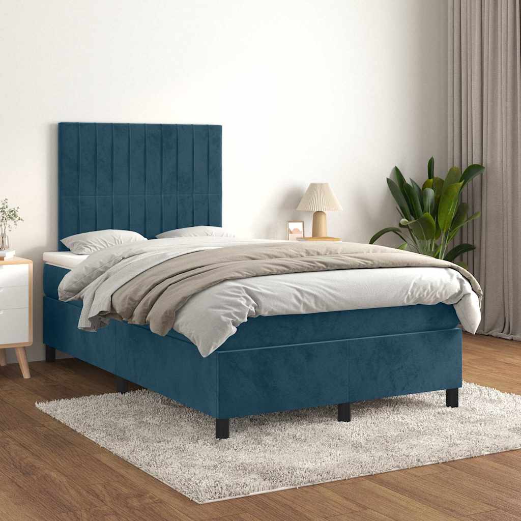 vidaXL Boxspring met matras fluweel lichtgrijs 120x200 cm