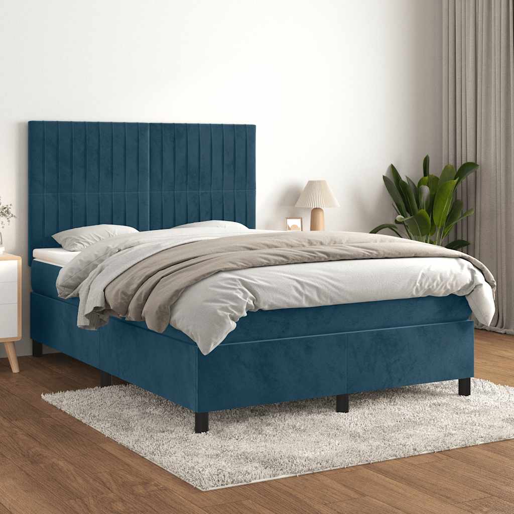 vidaXL Boxspring met matras fluweel lichtgrijs 120x200 cm